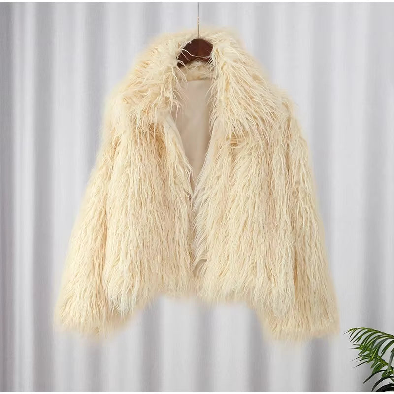 Weicher Kunstfell Wintermantel