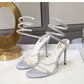 Kristall-Sandalen mit Schlangen-Wickel-Design & High Heels