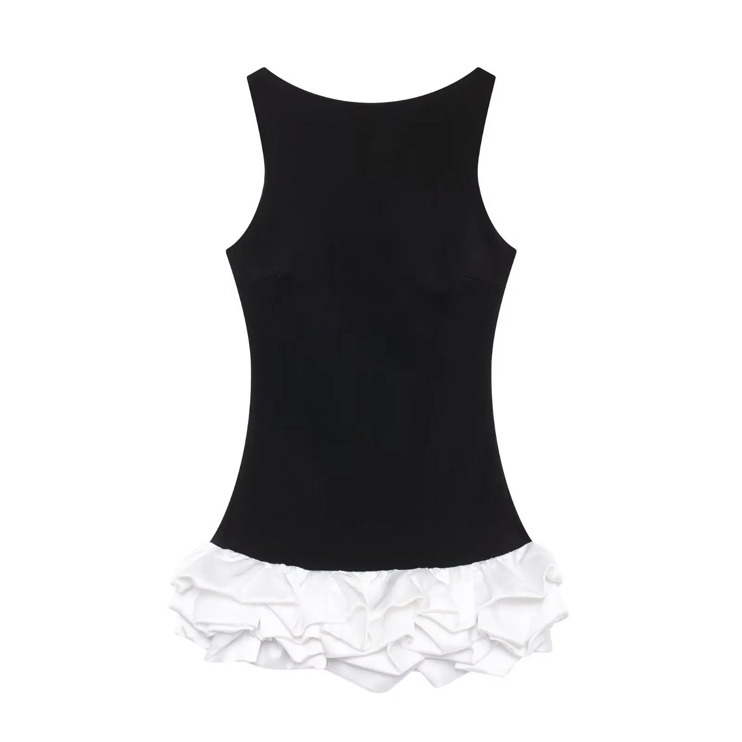 Ärmelloses Minikleid mit Rüschen & Falten-Design