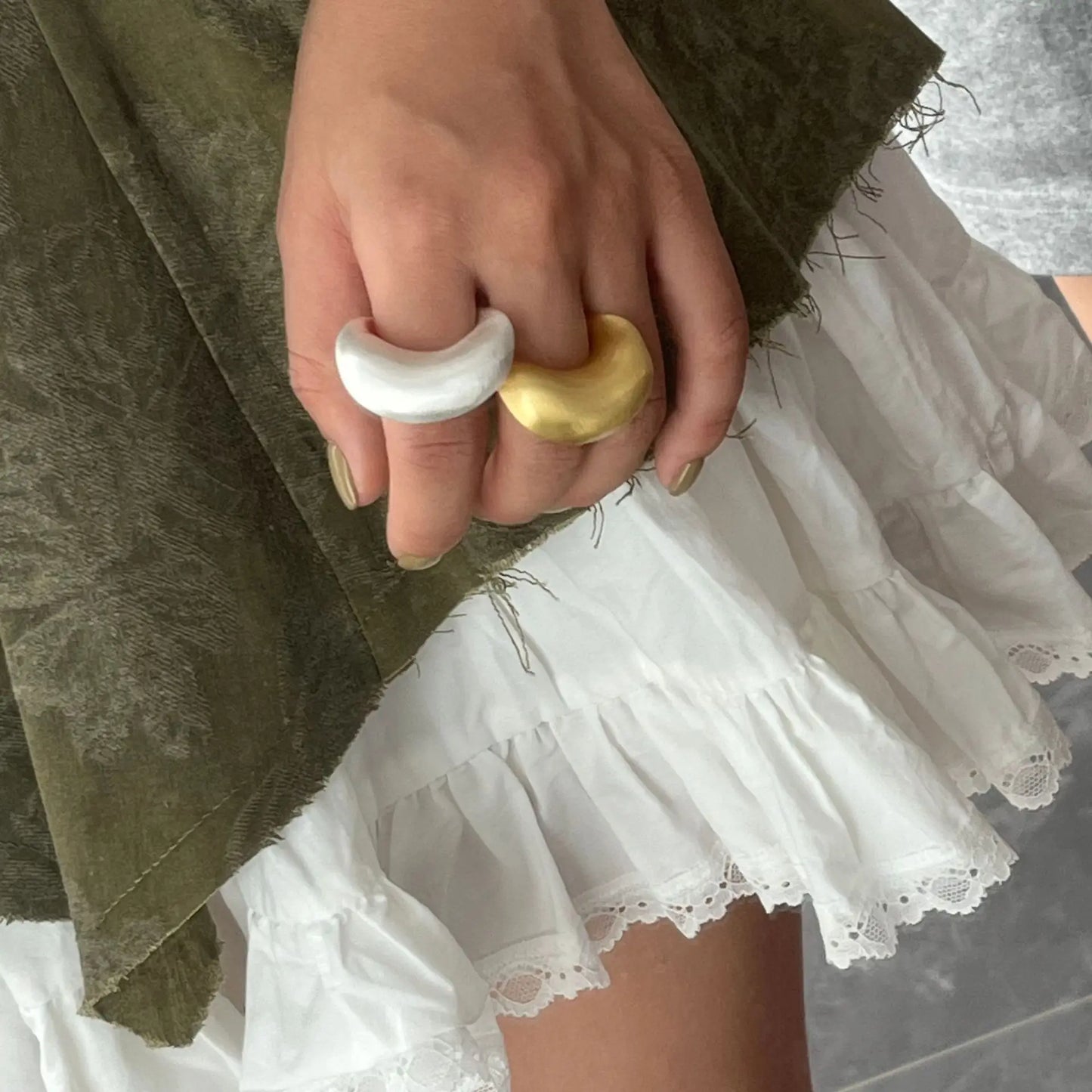 Verstellbare Chunky-Ringe im geometrischen Design