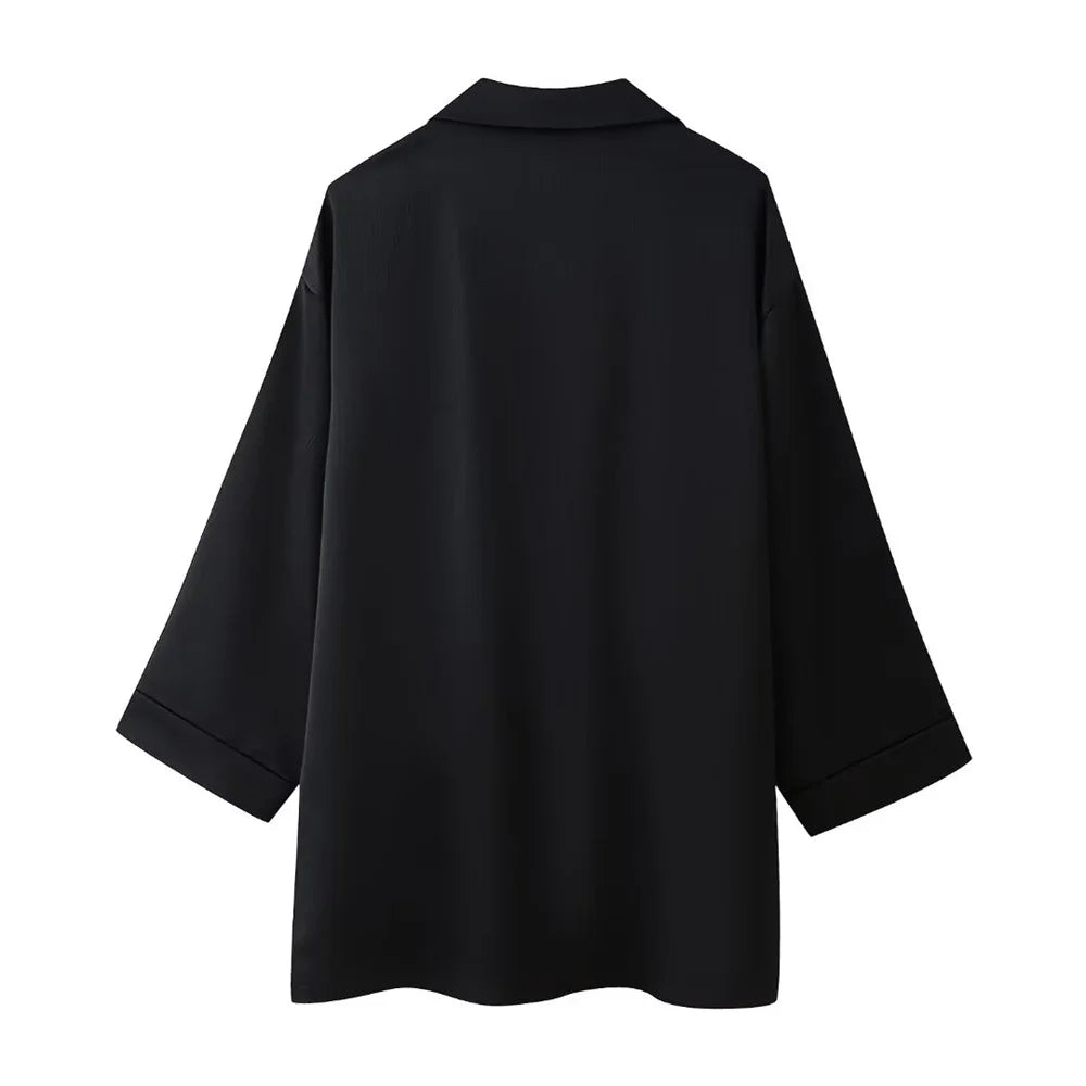 Doppelreihiges Blazer-Set mit Falteneffekt