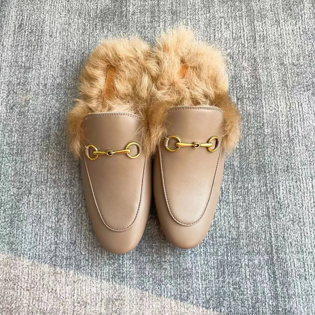 Damen Leder Loafers mit Metall-Detail