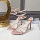 Kristall-Sandalen mit Schlangen-Wickel-Design & High Heels