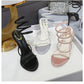 Kristall-Sandalen mit Schlangen-Wickel-Design & High Heels