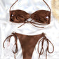 Plissierter Mikro-Bikini mit Cut-Out & Bandagen-Design