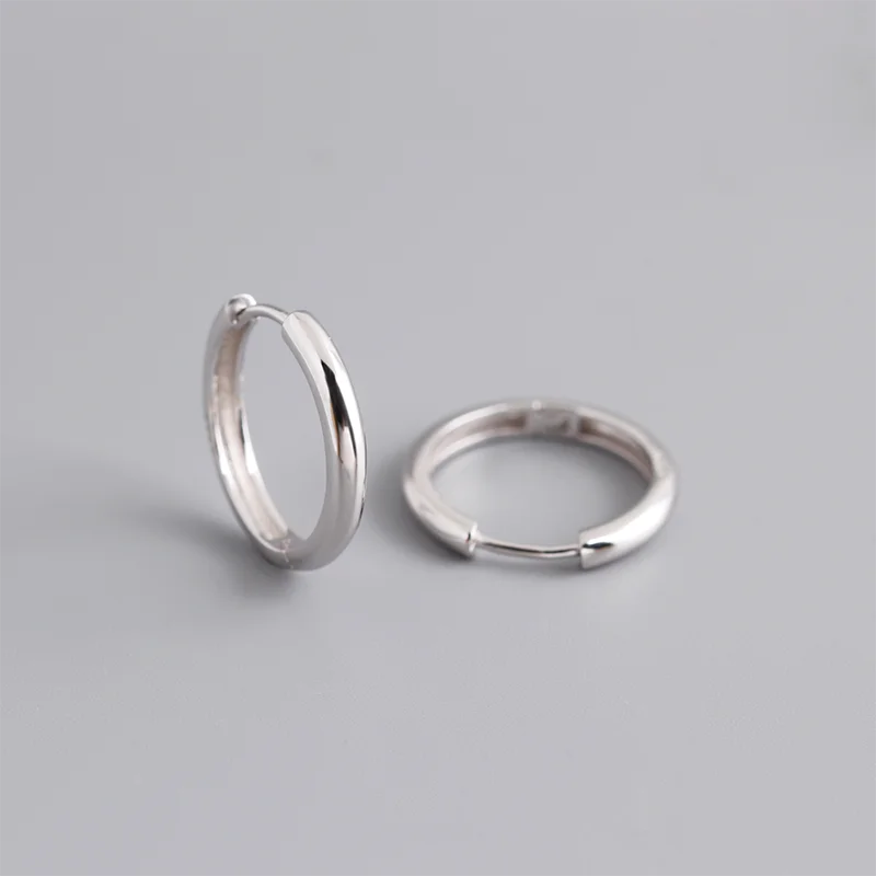 Matte Sterling-Silber Hoop-Ohrringe – Unisex