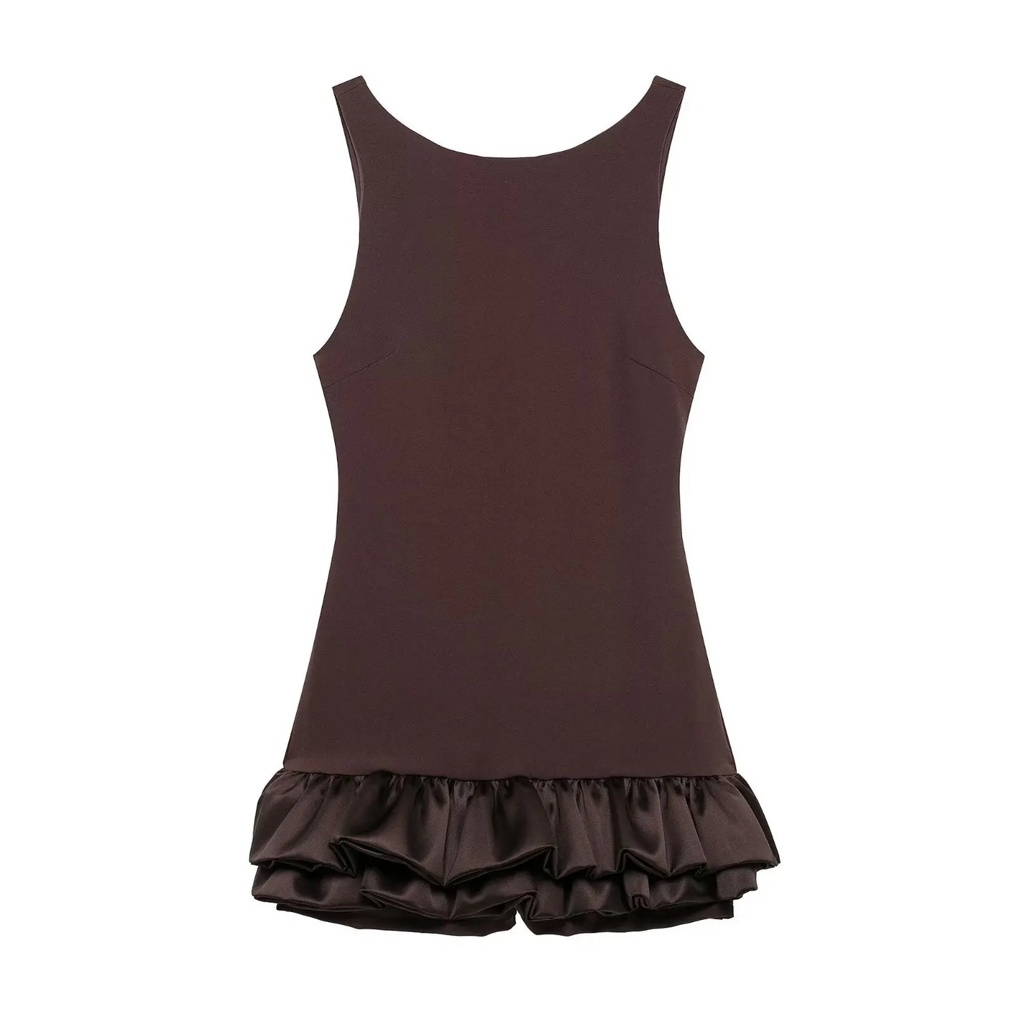 Ärmelloses Minikleid mit Rüschen & Falten-Design