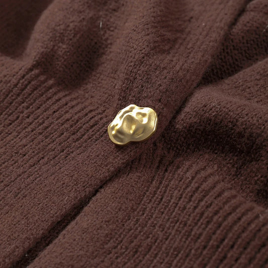 Strickjacke mit Ein-Knopf-Verschluss & V-Ausschnitt