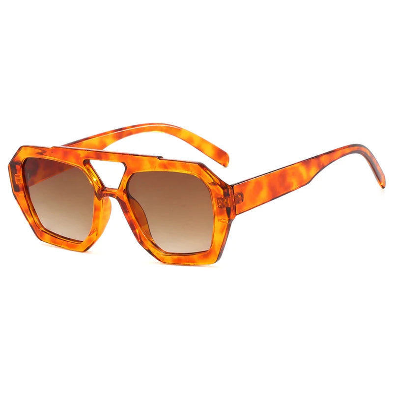 Eckige Vintage-Sonnenbrille mit Doppelsteg