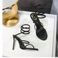 Kristall-Sandalen mit Schlangen-Wickel-Design & High Heels