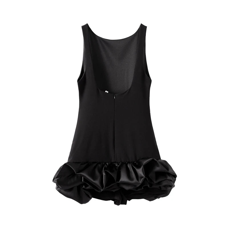 Ärmelloses Minikleid mit Rüschen & Falten-Design