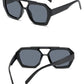 Eckige Vintage-Sonnenbrille mit Doppelsteg