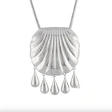 Metallisches Muschel Halskette mit Tropfenanhänger