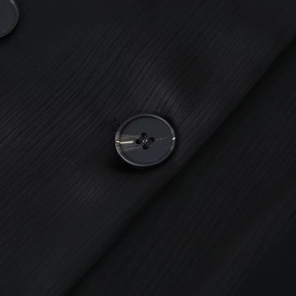 Doppelreihiges Blazer-Set mit Falteneffekt