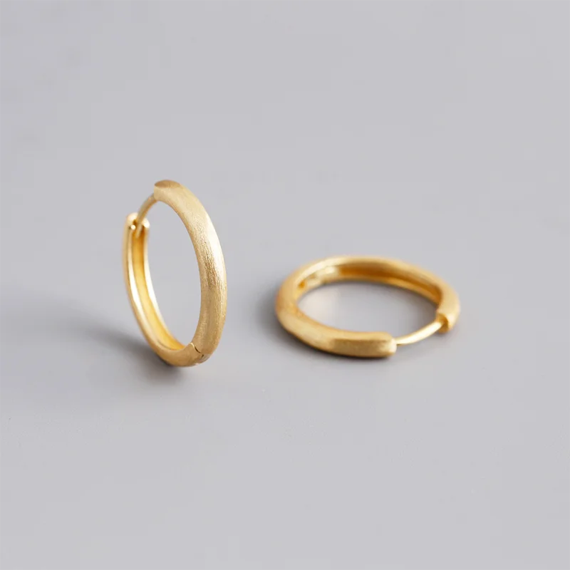 Matte Sterling-Silber Hoop-Ohrringe – Unisex