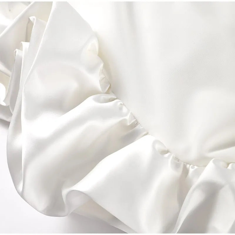 Ärmelloses Minikleid mit Rüschen & Falten-Design