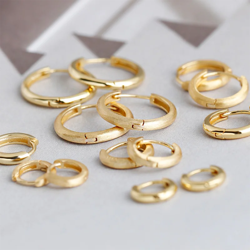 Matte Sterling-Silber Hoop-Ohrringe – Unisex